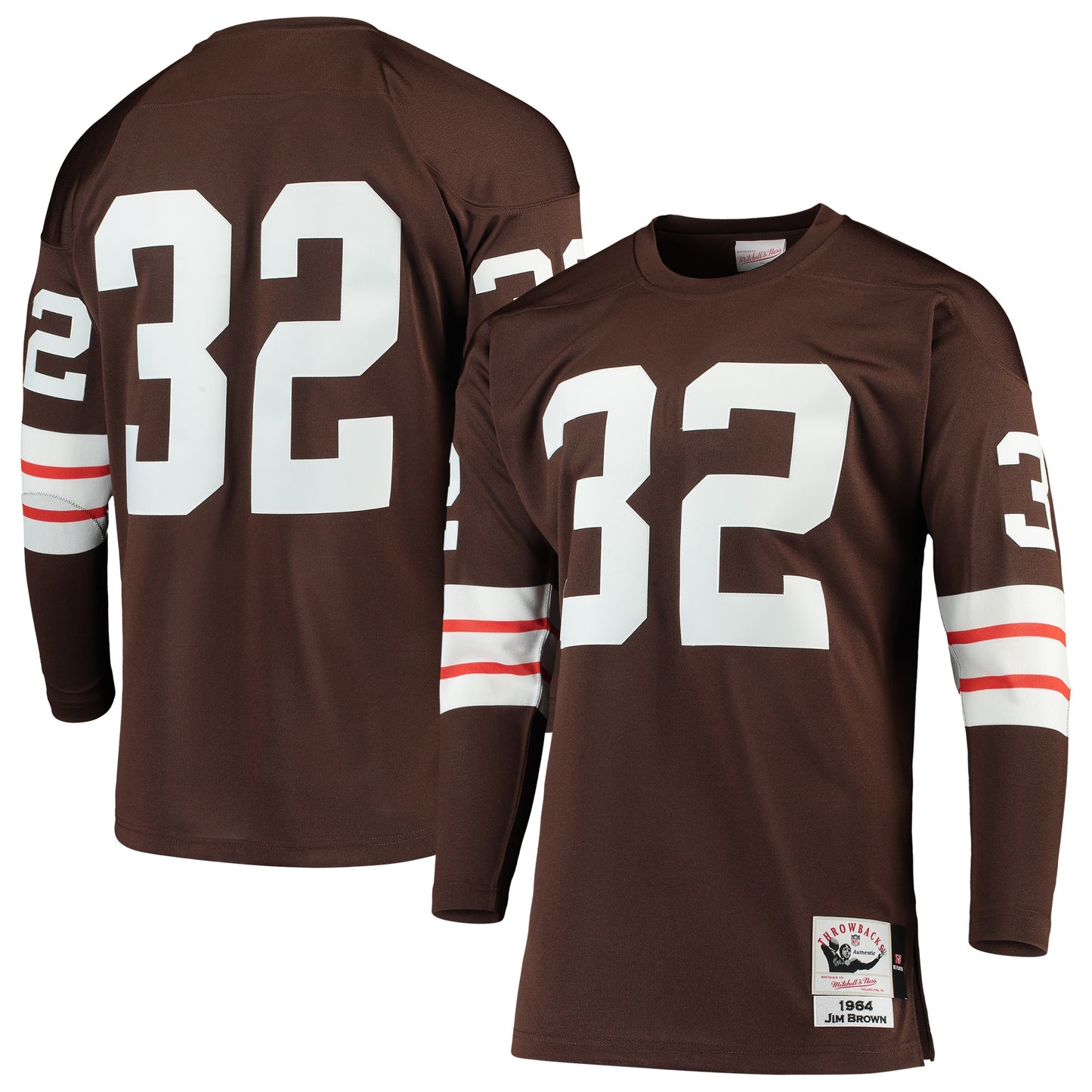 Jim Brown Cleveland Browns Mitchell & Ness 1964 Authentic Throwback Retired Player Jersey - Brown
