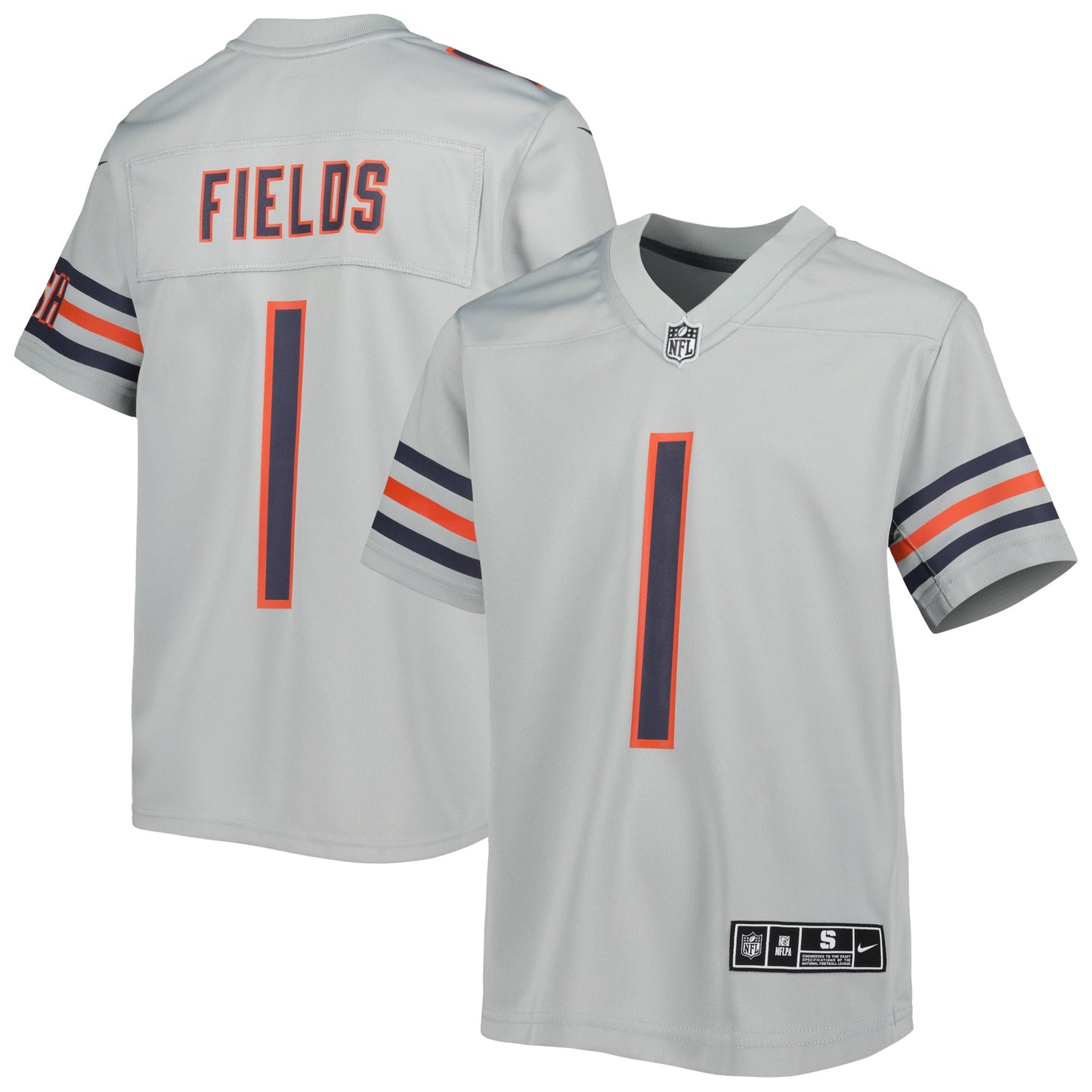 Justin Fields Chicago Bears Nike Youth Inverted Game Jersey - Gray