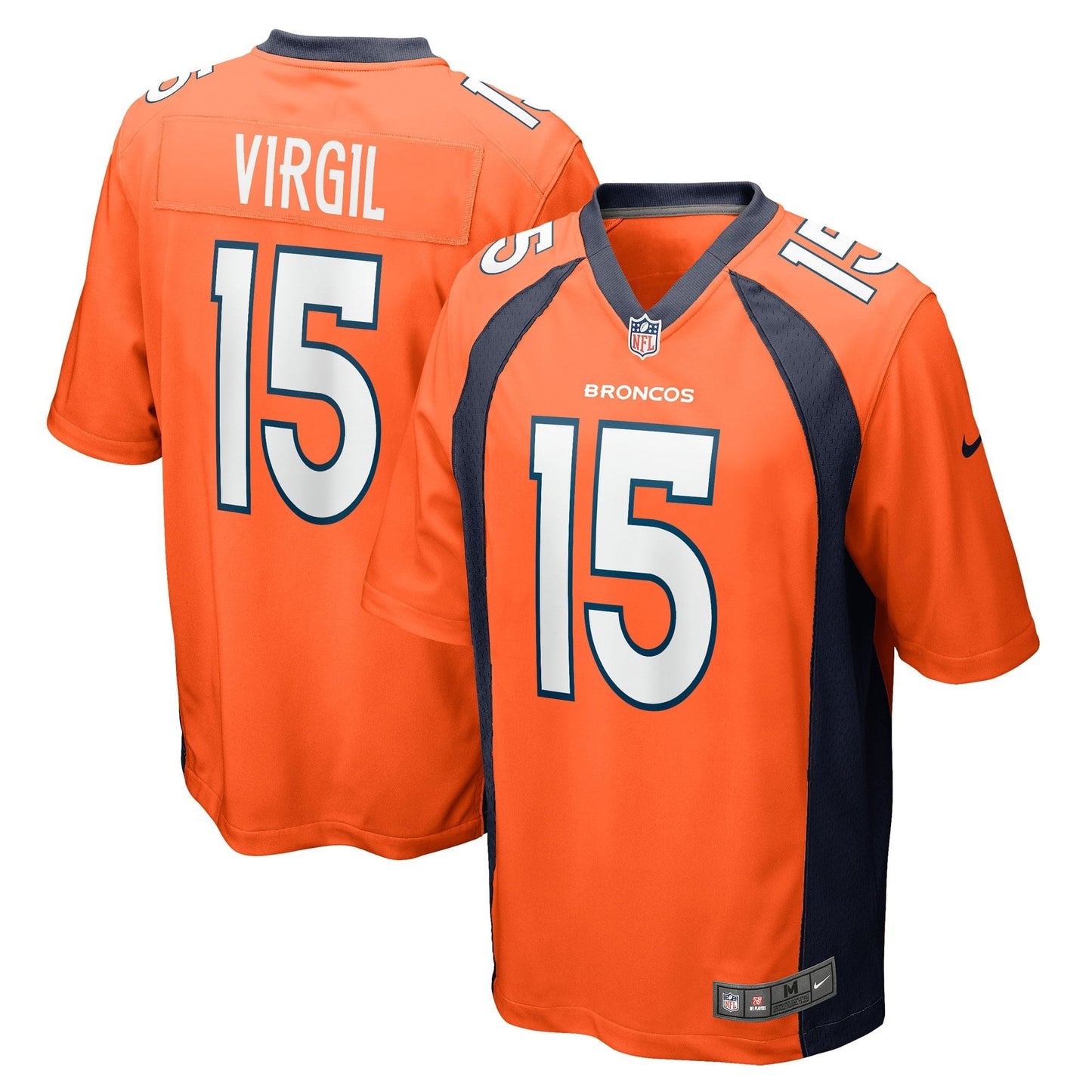 Men's Nike Jalen Virgil Orange Denver Broncos Game Player Jersey
