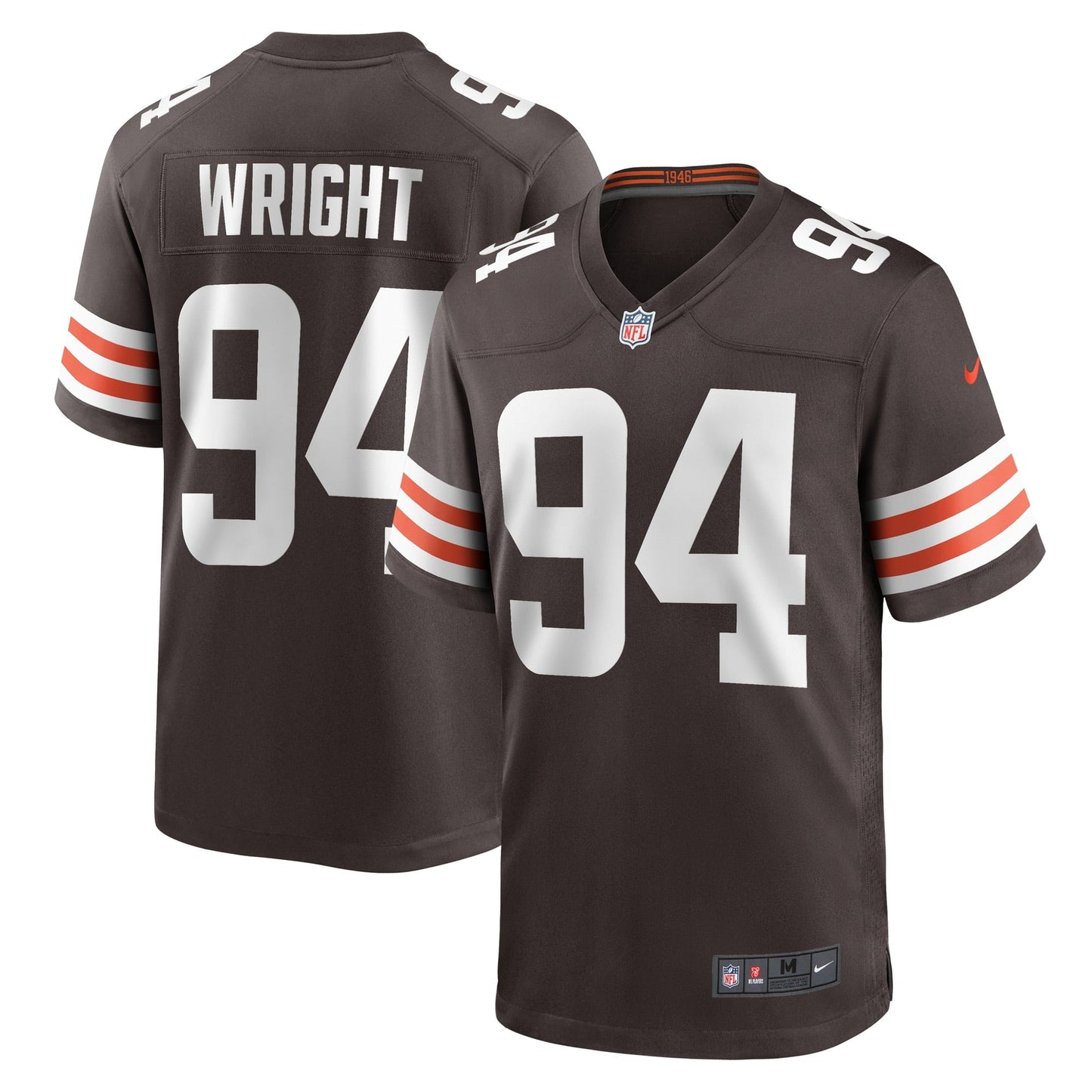 Men's Nike Alex Wright Brown Cleveland Browns Game Player Jersey
