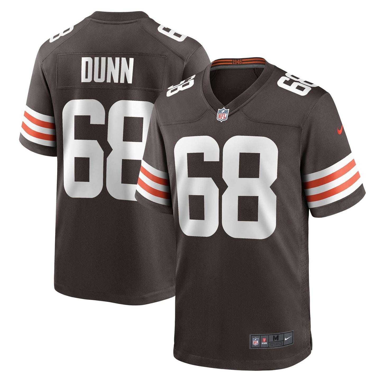 Men's Nike Michael Dunn Brown Cleveland Browns Game Jersey