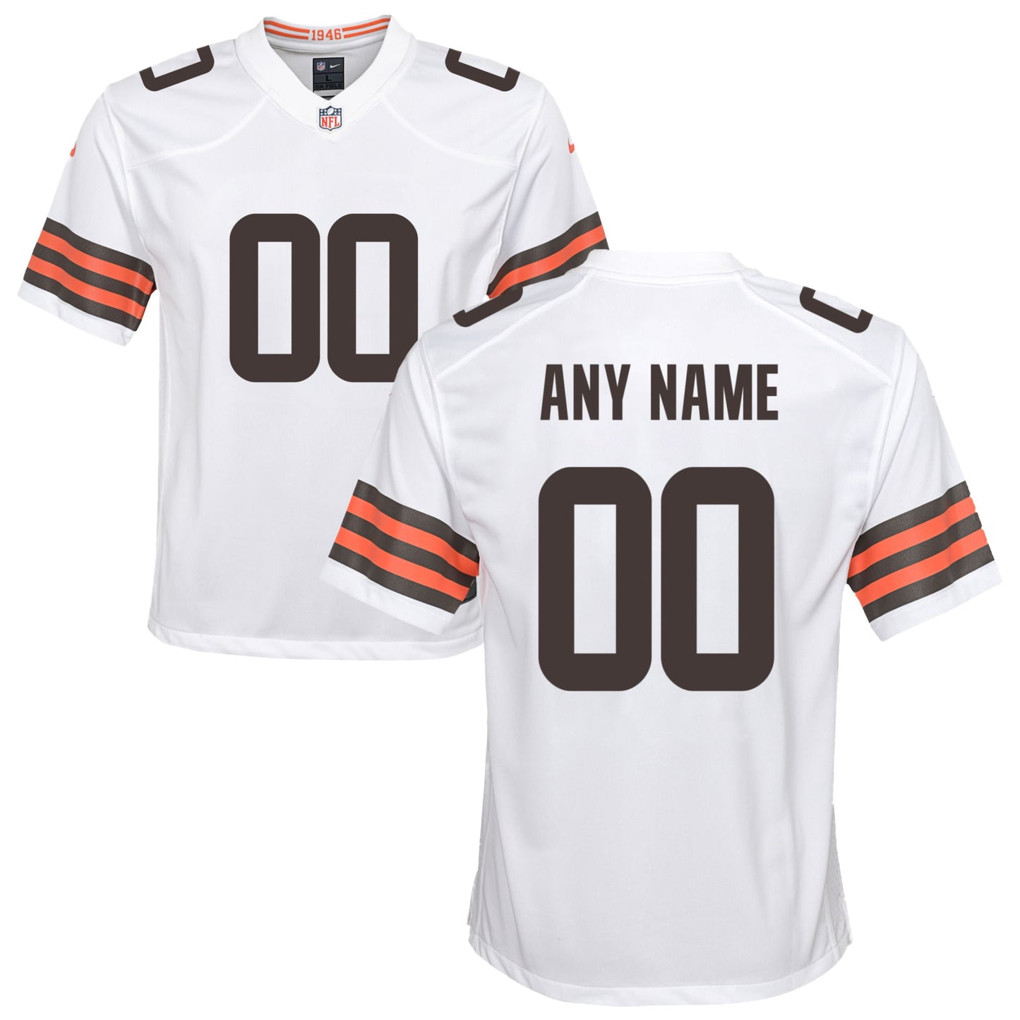 Nike Cleveland Browns Youth Custom Game Jersey - White