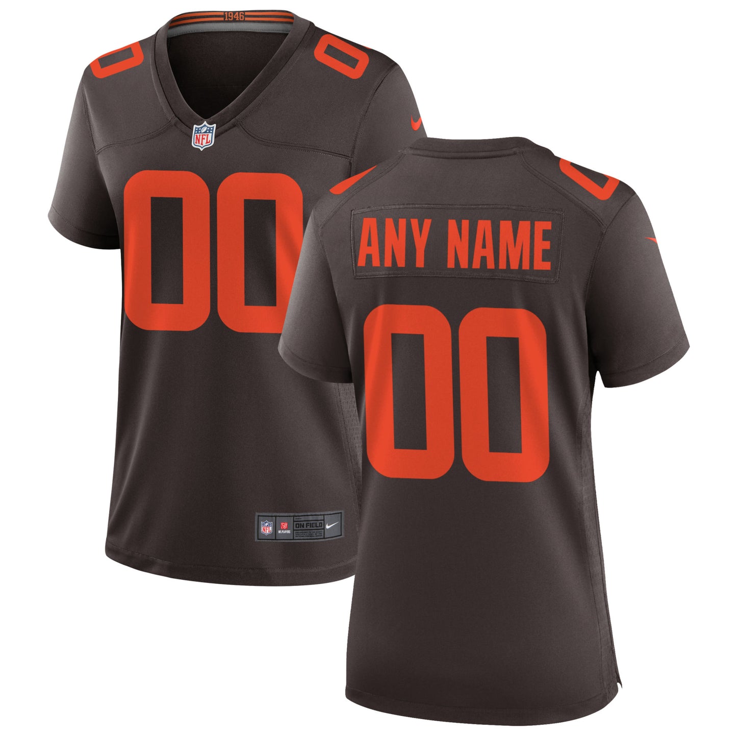 Cleveland Browns Nike Women's Alternate Custom Game Jersey - Brown